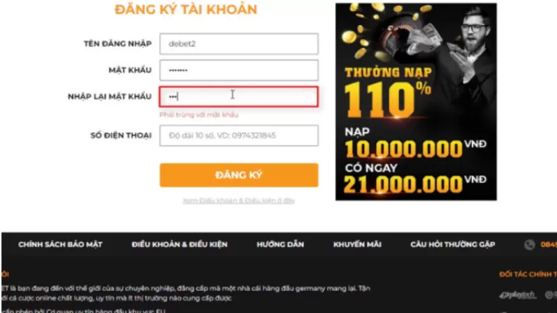 Đăng k&yacute; cực nhanh chỉ trong 1 v&agrave;i ph&uacute;t thực hiện