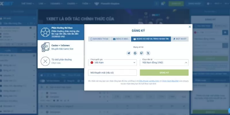 Cách sở hữu tài khoản tại 1xbet nhanh qua mạng xã hội và trình nhắn tin Cách sở hữu tài khoản tại 1xbet nhanh qua mạng xã hội và trình nhắn tin
